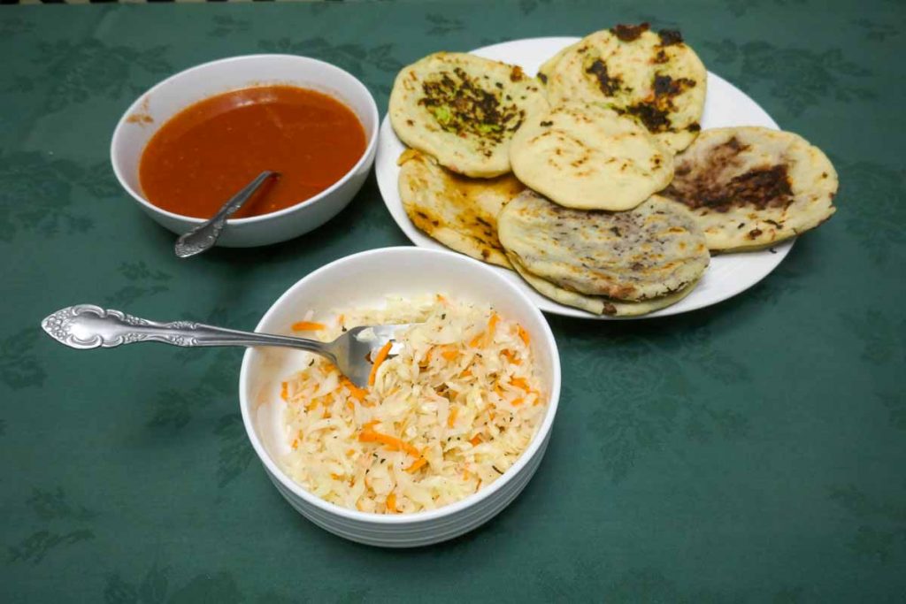 Tradional pupusas served as a pupusa buffet.