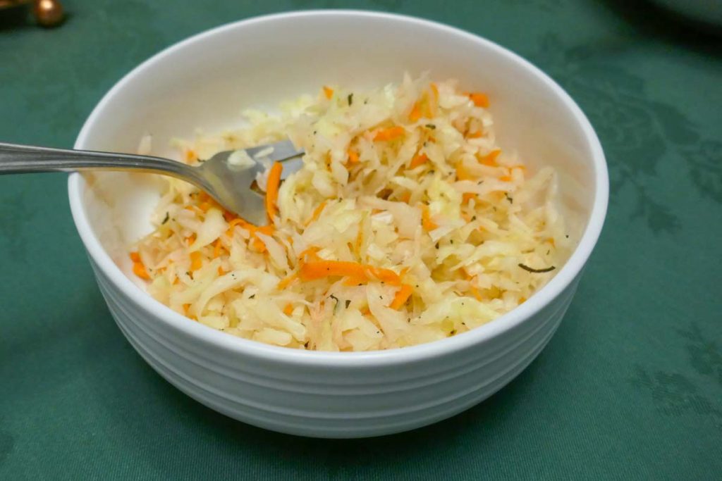 Salvadoran curtido slaw in a bowl.