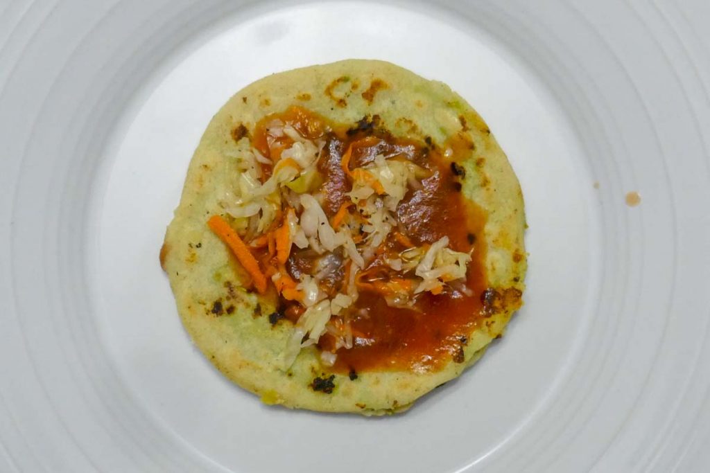 El Salvador food pupusa on a plate. 